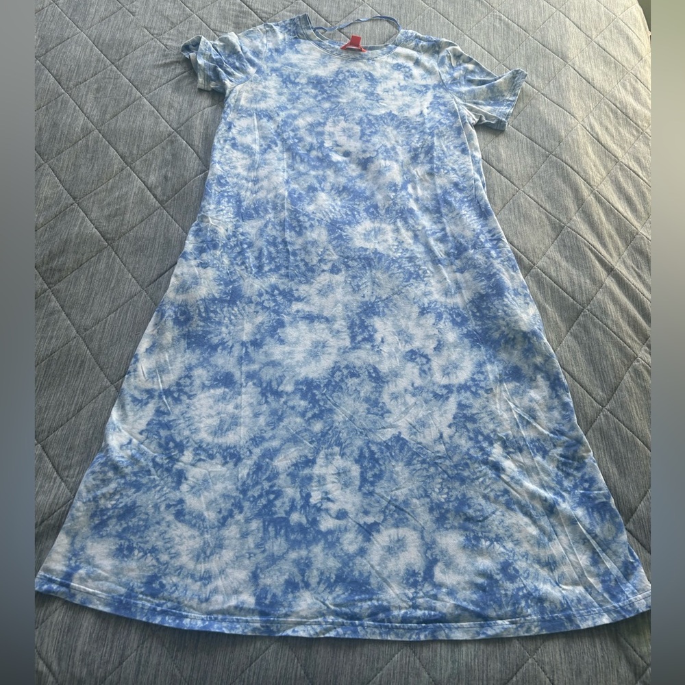 Joe Fresh Blue and White Tie Dye Midi Dress